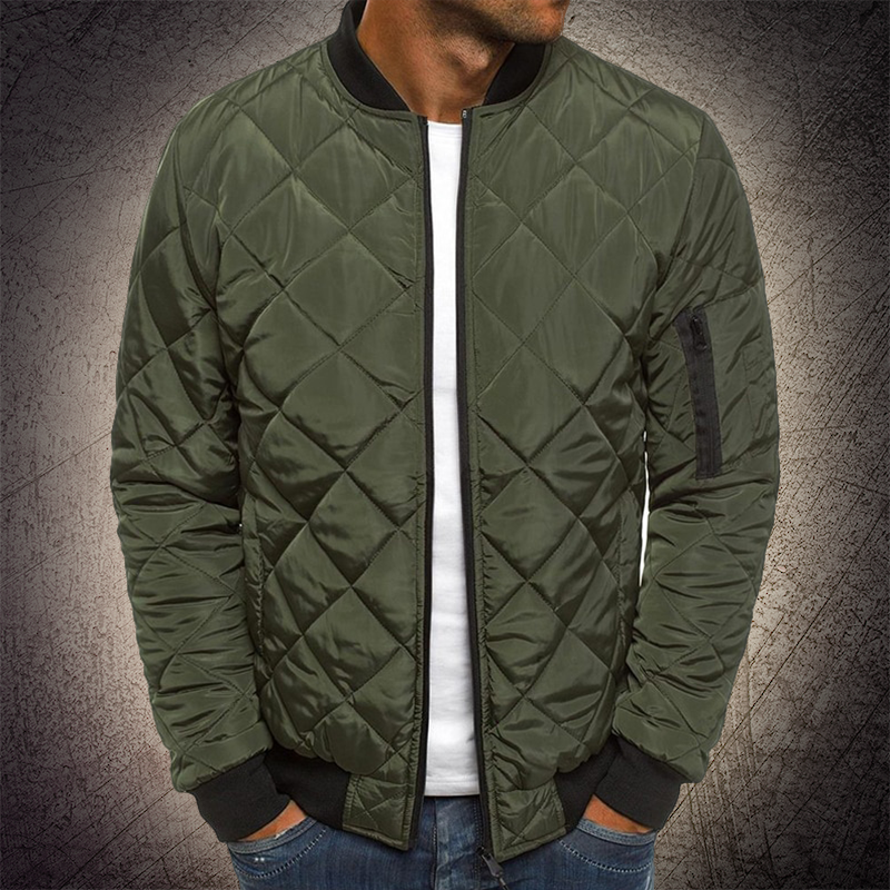 Milo - Men's Quilted Bomber Jacket Casual Polyester Winter Outerwear 3