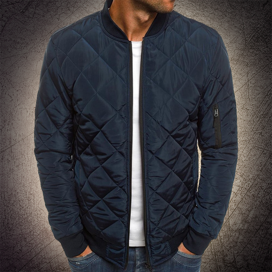 Milo - Men's Quilted Bomber Jacket Casual Polyester Winter Outerwear 4