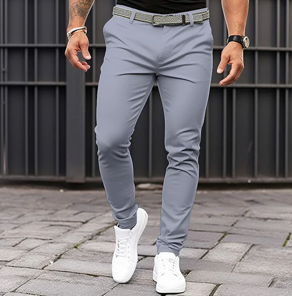 Milo - Men's Tailored Fit Summer Pants Breathable Fabric Casual 1
