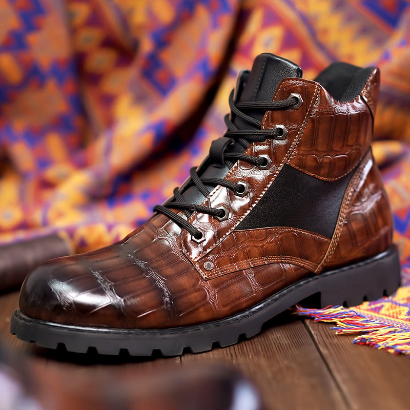 Rendell | Stylish Croc Leather Boots for Comfort and Durability