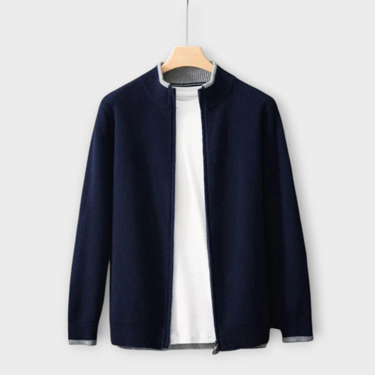 Laurence | Klassische Herren Zip-Up Strickjacke für Stil und Komfort