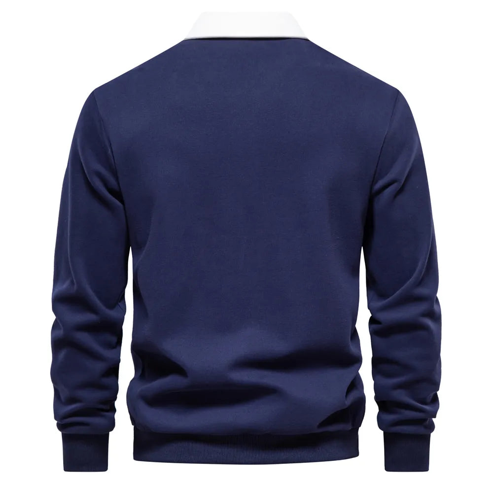 Polo - Men's Long Sleeve Polo Sweater Soft Fabric Comfortable Fit 1