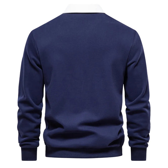 Polo - Men's Long Sleeve Polo Sweater Soft Fabric Comfortable Fit 1