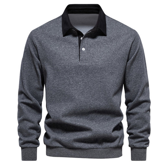 Polo - Men's Long Sleeve Polo Sweater Soft Fabric Comfortable Fit 10