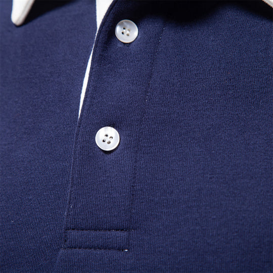 Polo - Men's Long Sleeve Polo Sweater Soft Fabric Comfortable Fit 2