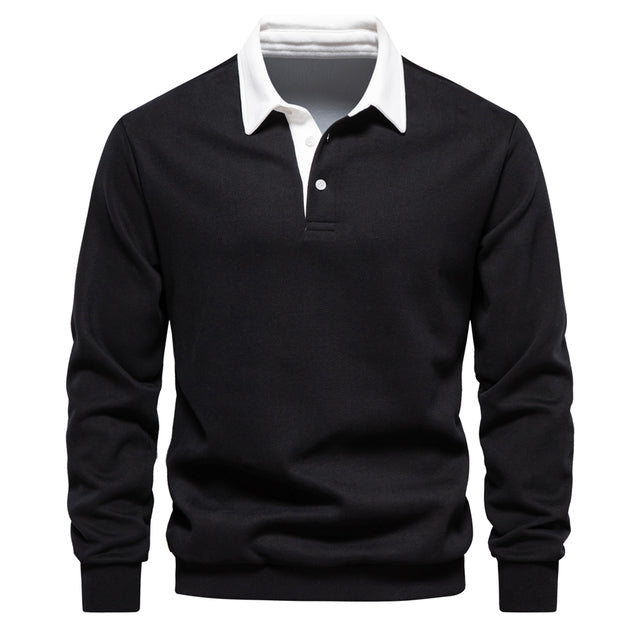 Polo - Men's Long Sleeve Polo Sweater Soft Fabric Comfortable Fit 6