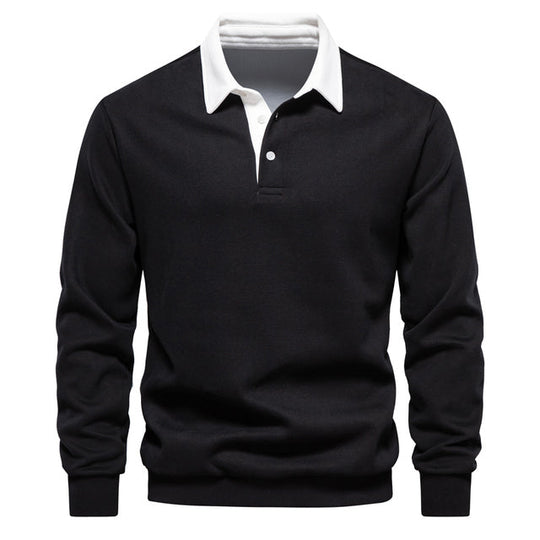 Polo - Men's Long Sleeve Polo Sweater Soft Fabric Comfortable Fit 6