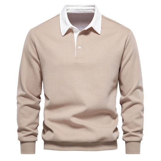 Polo - Men's Long Sleeve Polo Sweater Soft Fabric Comfortable Fit 7