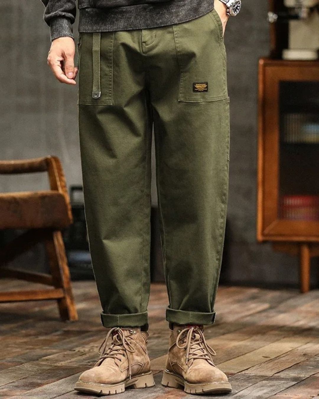 Rico - Men's Classic Cargo Pants Comfortable Fit Vintage Style 0