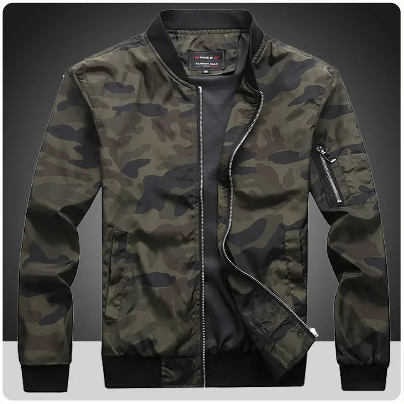 Rider - Men's Bomber Jacket Military Camouflage Casual Streetwear 0
