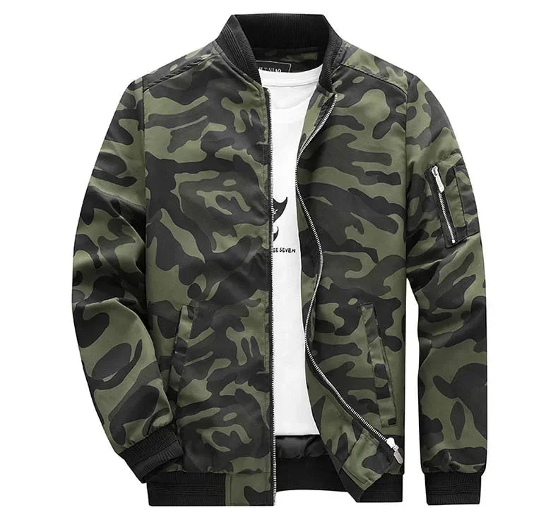 Rider - Men's Bomber Jacket Military Camouflage Casual Streetwear 6