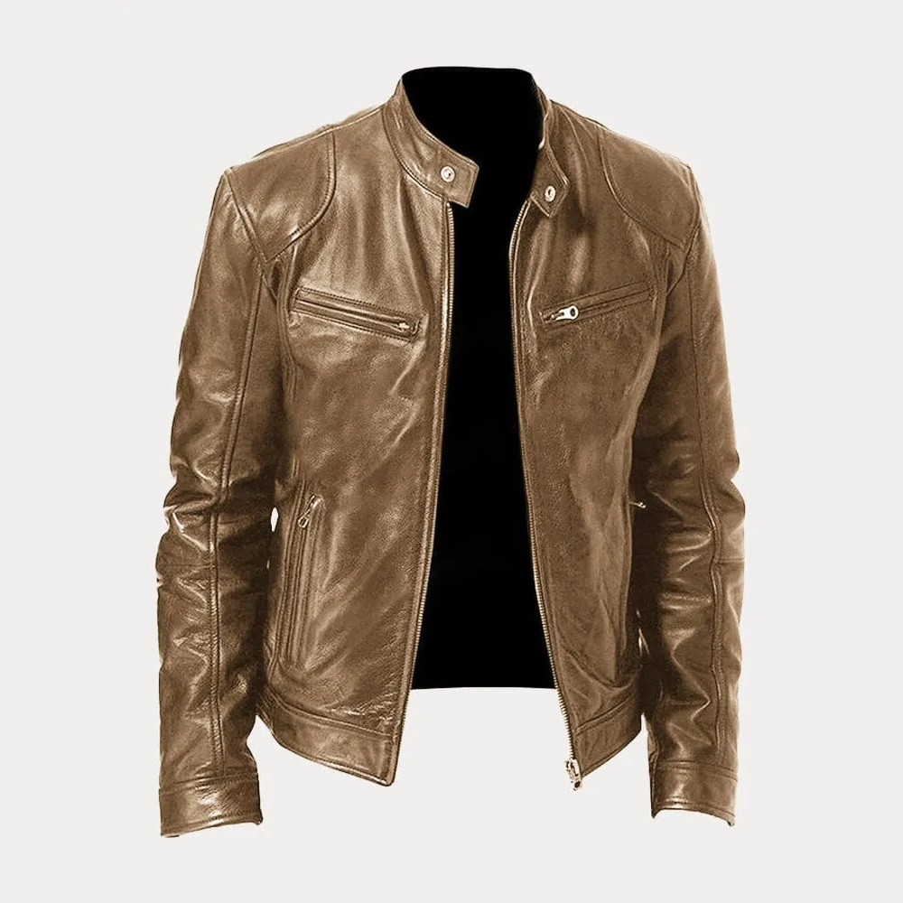 Riley - Men's Leather Jacket Classic Design Durable Material 10