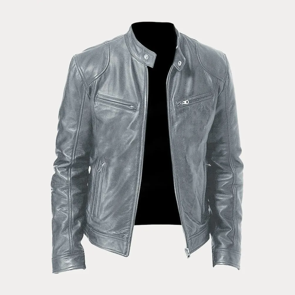 Riley - Men's Leather Jacket Classic Design Durable Material 11