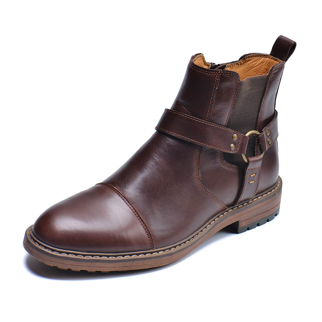 Ryder - Men's Leather Boots Vintage Moto-Inspired Design 0