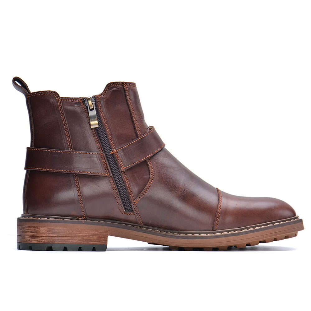 Ryder - Men's Leather Boots Vintage Moto-Inspired Design 1