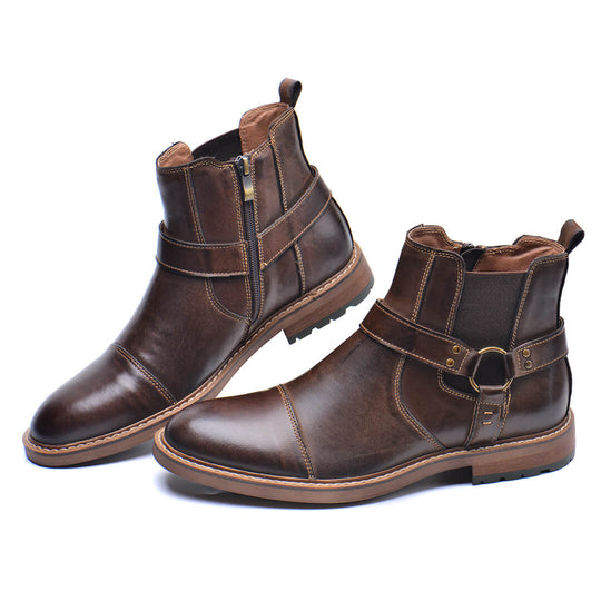 Ryder - Men's Leather Boots Vintage Moto-Inspired Design 4
