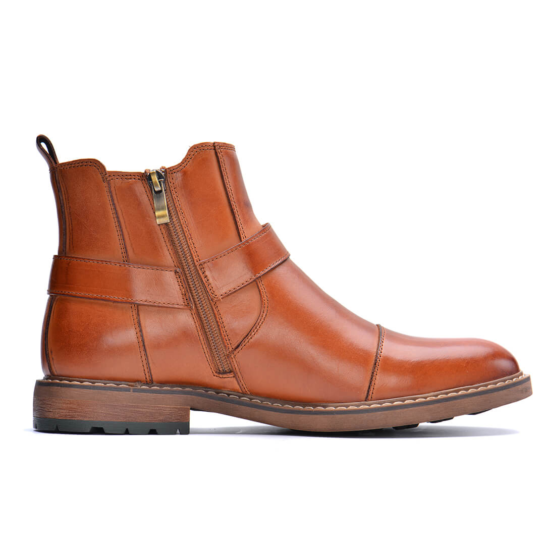 Ryder - Men's Leather Boots Vintage Moto-Inspired Design 6