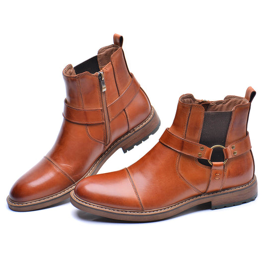 Ryder - Men's Leather Boots Vintage Moto-Inspired Design 8