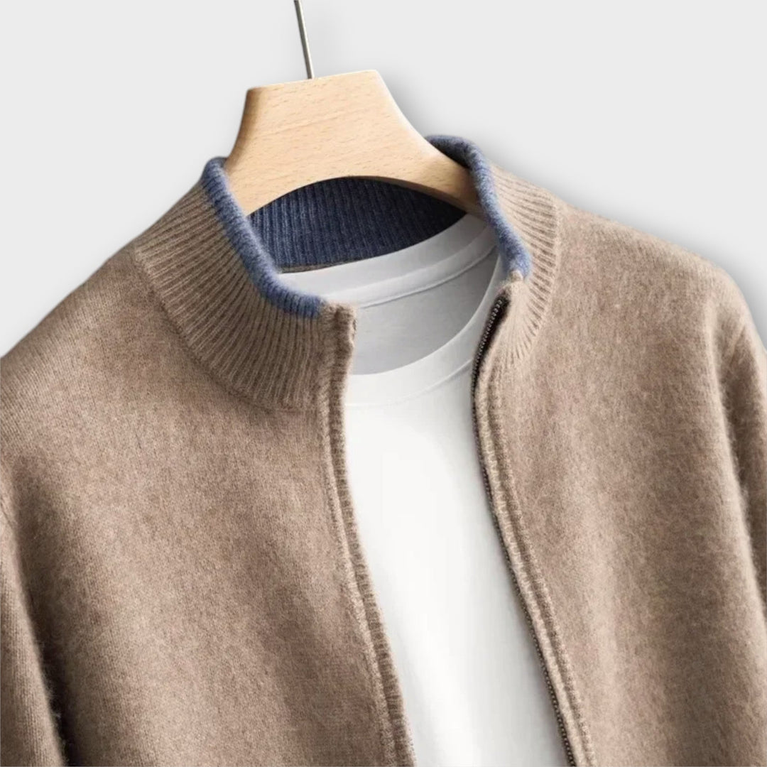 Laurence | Klassische Herren Zip-Up Strickjacke für Stil und Komfort