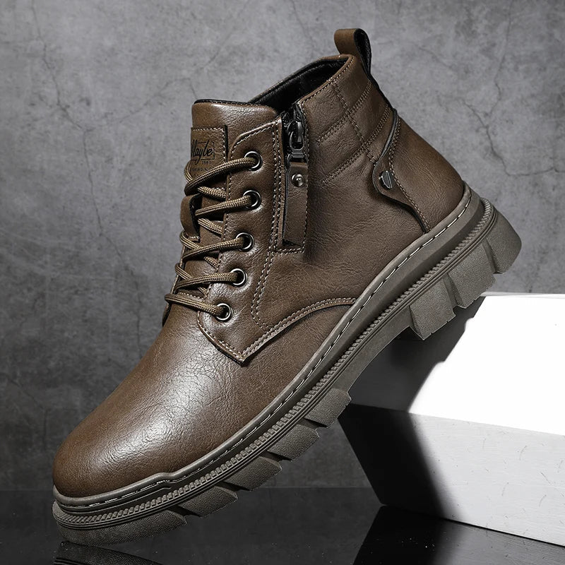 Bill | Stilvolle Chelsea-Lederstiefel im Retro-Design mit weiter Passform