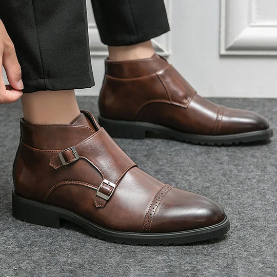 Darell | Stylische Leder-Doppel-Monk-Schnallenstiefel für Komfort und Haltbarkeit