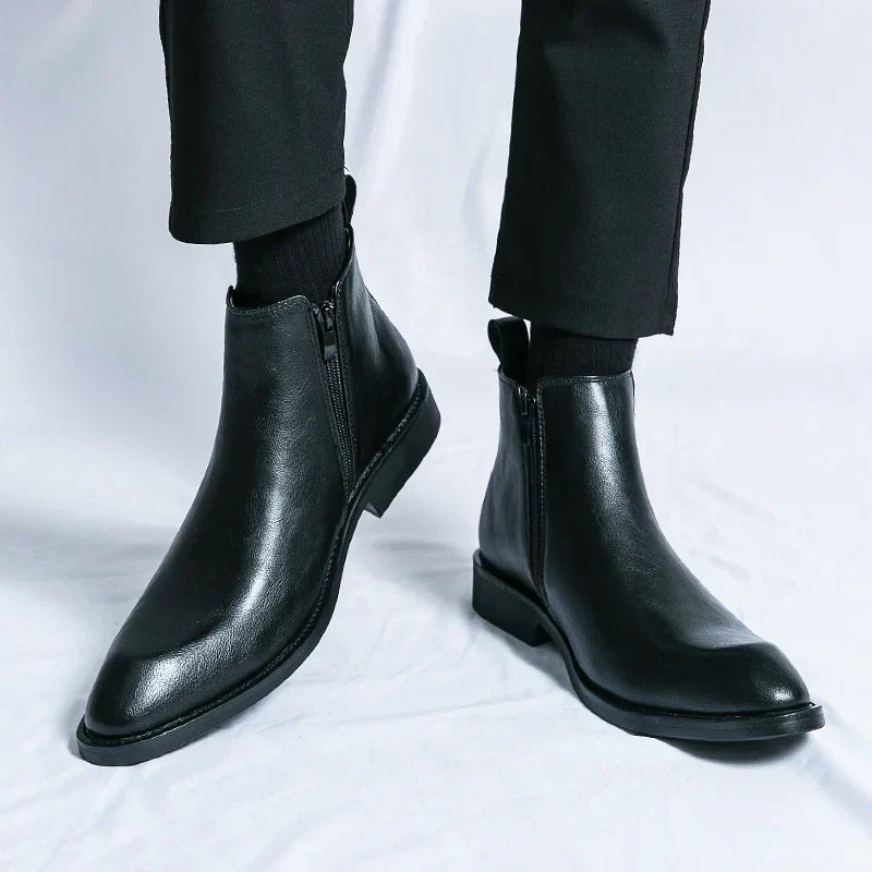 Cooper | Stylish Zipped Leather Chelsea Boots for Men