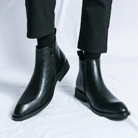 Cooper | Stylish Zipped Leather Chelsea Boots for Men