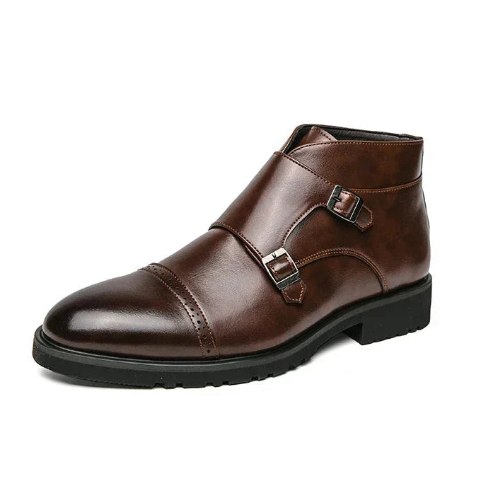 Darell | Stylish Leather Double-Monk Strap Boots for Comfort and Durability