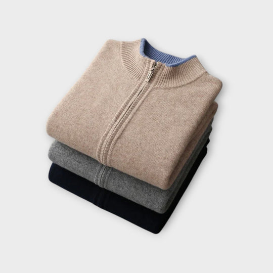 Laurence | Klassische Herren Zip-Up Strickjacke für Stil und Komfort