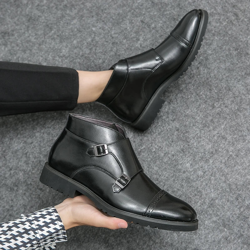 Darell | Stylische Leder-Doppel-Monk-Schnallenstiefel für Komfort und Haltbarkeit