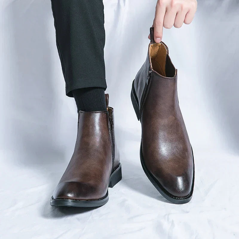 Cooper | Stylish Zipped Leather Chelsea Boots for Men