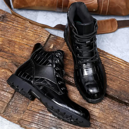 Rendell | Stylish Croc Leather Boots for Comfort and Durability