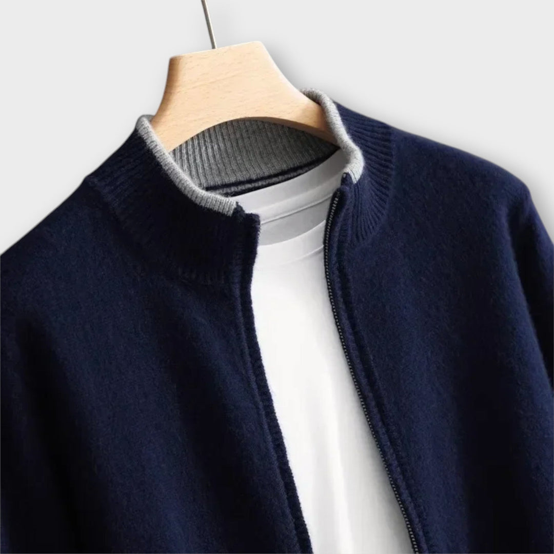 Laurence | Klassische Herren Zip-Up Strickjacke für Stil und Komfort