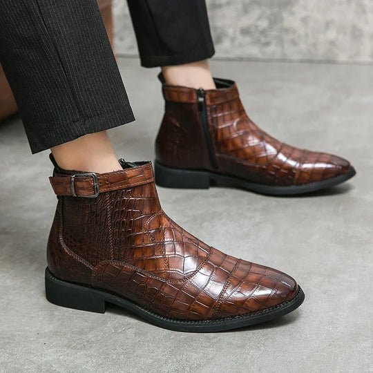 Baron | Stylish Leather Buckle Boots for Men