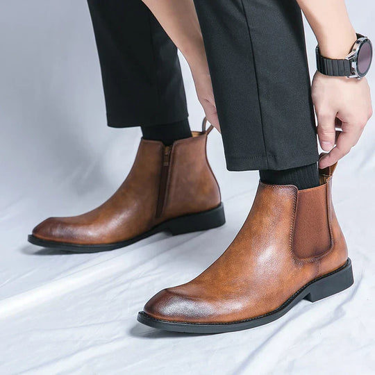 Cooper | Stylish Zipped Leather Chelsea Boots for Men