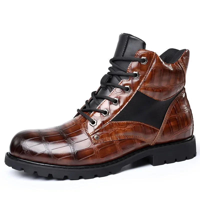 Rendell | Stylish Croc Leather Boots for Comfort and Durability
