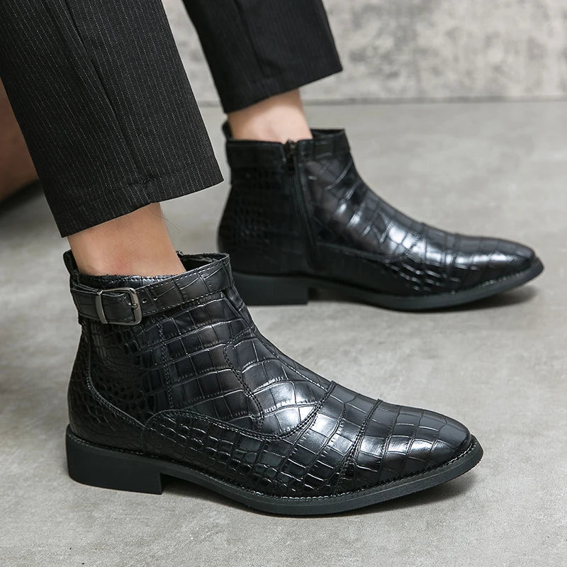 Baron | Stylish Leather Buckle Boots for Men