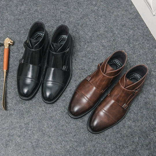 Darell | Stylische Leder-Doppel-Monk-Schnallenstiefel für Komfort und Haltbarkeit