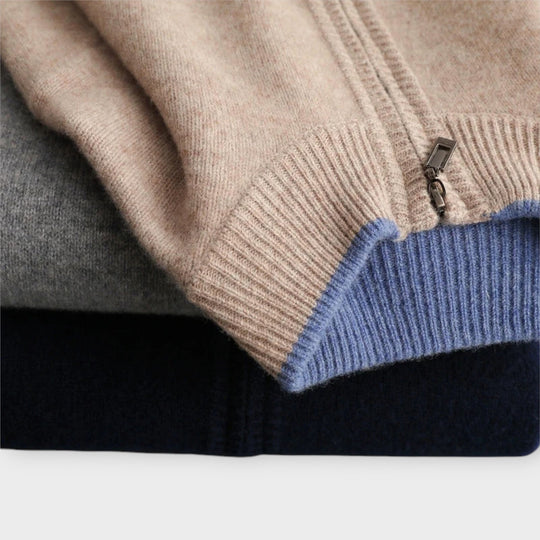 Laurence | Klassische Herren Zip-Up Strickjacke für Stil und Komfort