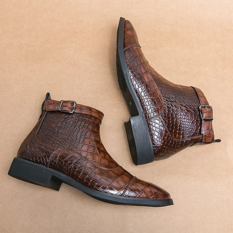 Baron | Stylish Leather Buckle Boots for Men