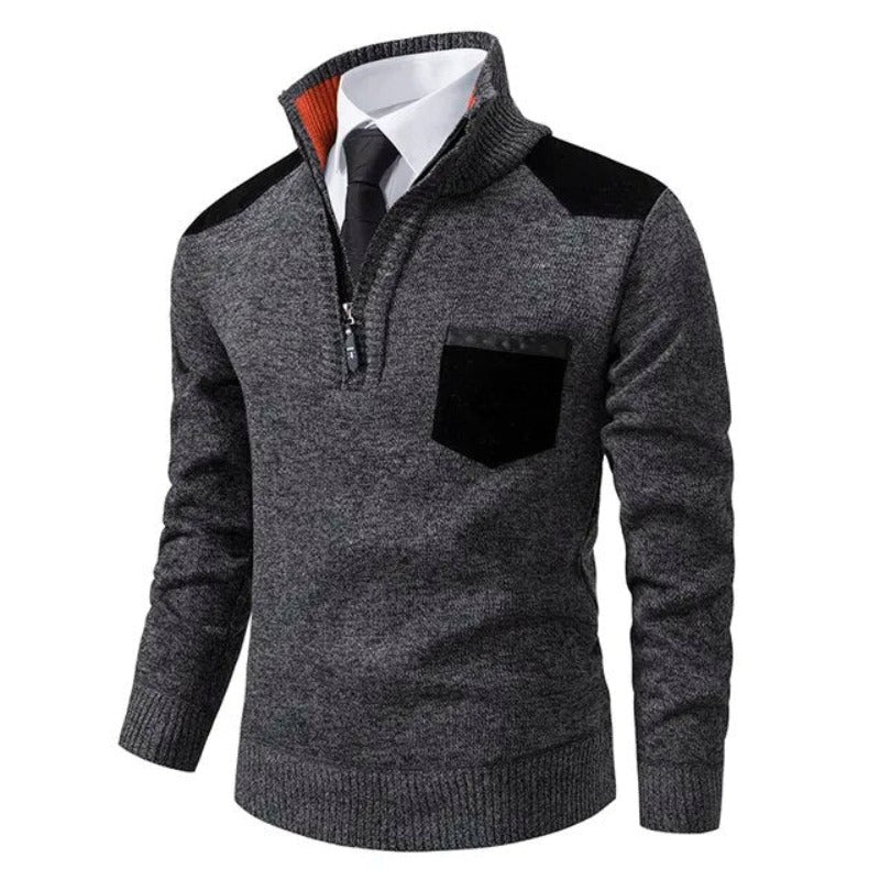 Tito - Men's Cashmere Sweater with Collar and Pocket, Comfortable and Stylish 3