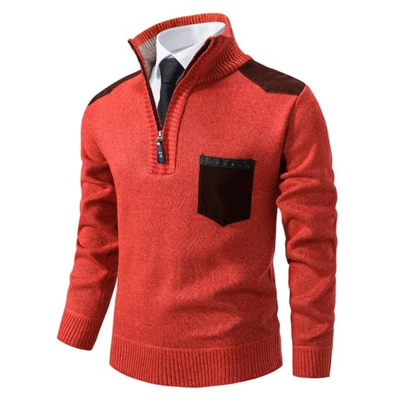 Tito - Men's Cashmere Sweater with Collar and Pocket, Comfortable and Stylish 4