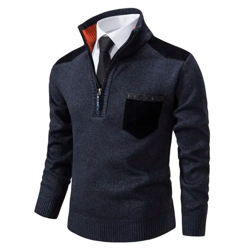 Tito - Men's Cashmere Sweater with Collar and Pocket, Comfortable and Stylish 5