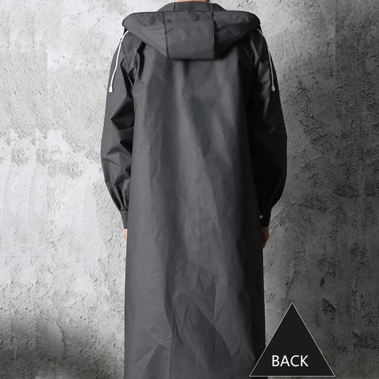 Toby - Men's Waterproof Hooded Coat Long Black EVA, Casual 4
