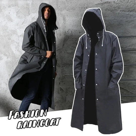 Toby - Men's Waterproof Hooded Coat Long Black EVA, Casual 7