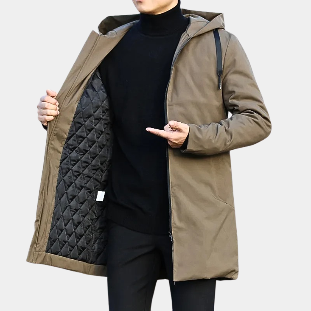 Tommy | Stilvoller langer Mantel für Herren, warm & vielseitig