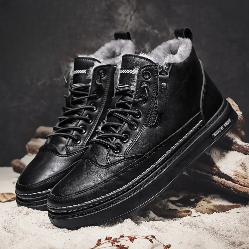 Bryson | Bequeme Weit-Fit Lederstiefel für den Winter