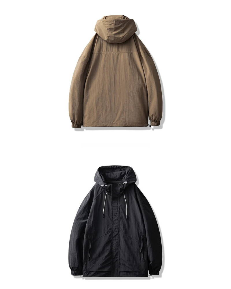 Rui | Robuste wasserdichte Jacke mit sicheren Reißverschlusstaschen