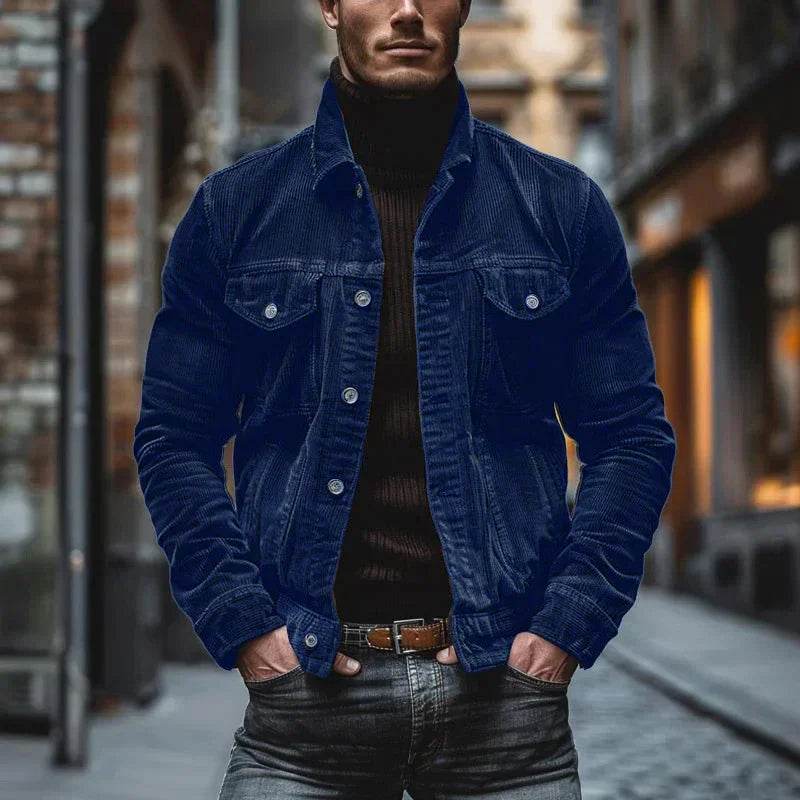 Victor - Men's Vintage Cord Jacket Long Sleeve Casual 0