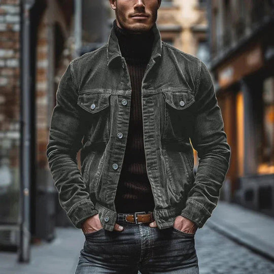 Victor - Men's Vintage Cord Jacket Long Sleeve Casual 3